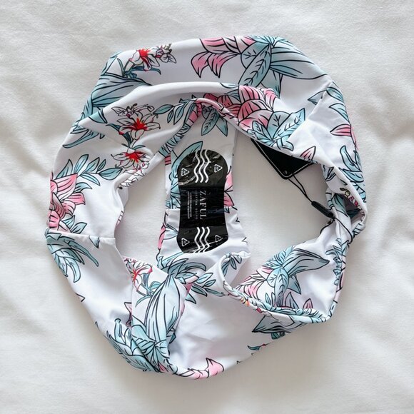 Zaful bikini bottoms white floral bathing suit medium us size 6 swimsuit women's - Picture 9 of 11